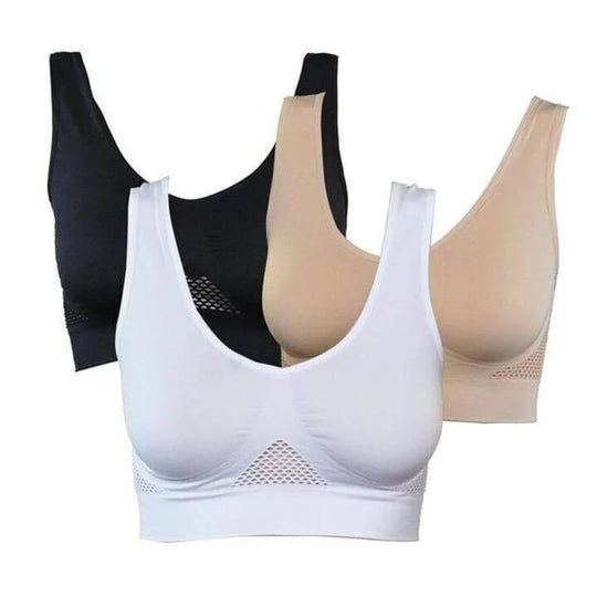 Breathable wireless lift bra for relaxed comfort