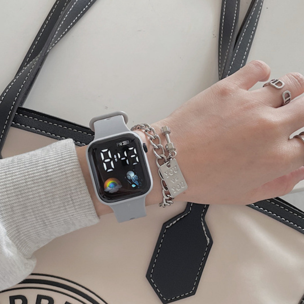 Astronaut LED watch with sturdy plastic case for daily wear