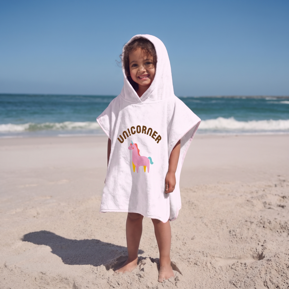 Microfiber hooded poncho for beach pool holidays