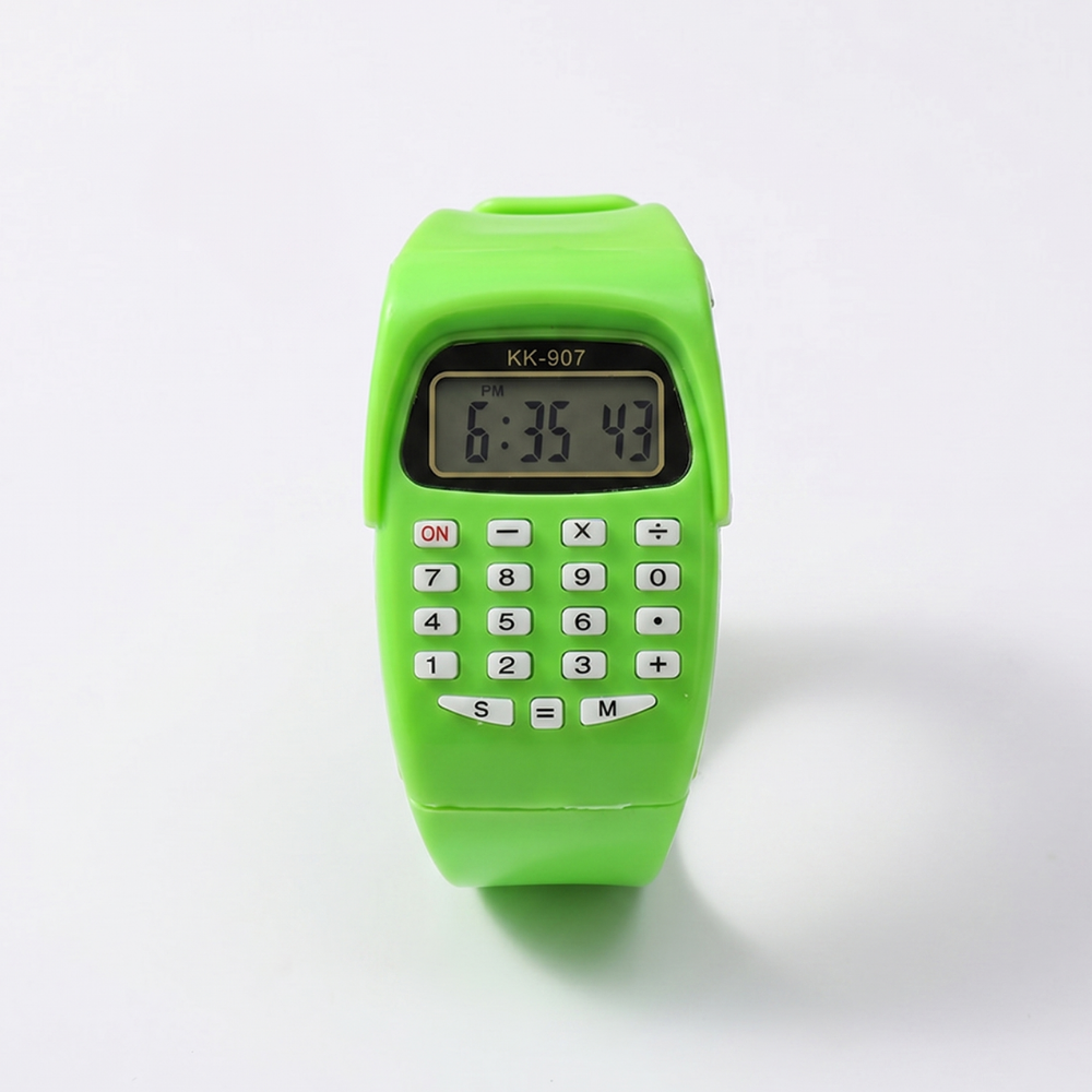 JellyMath kids calculator watch green jelly silicone