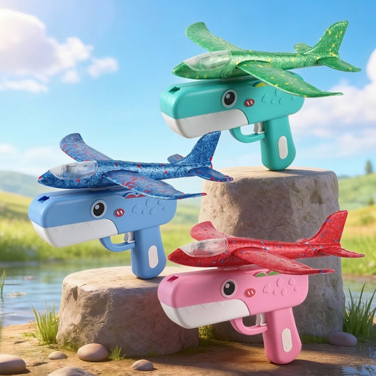 AeroLaunch dinosaur plane launcher three-color set