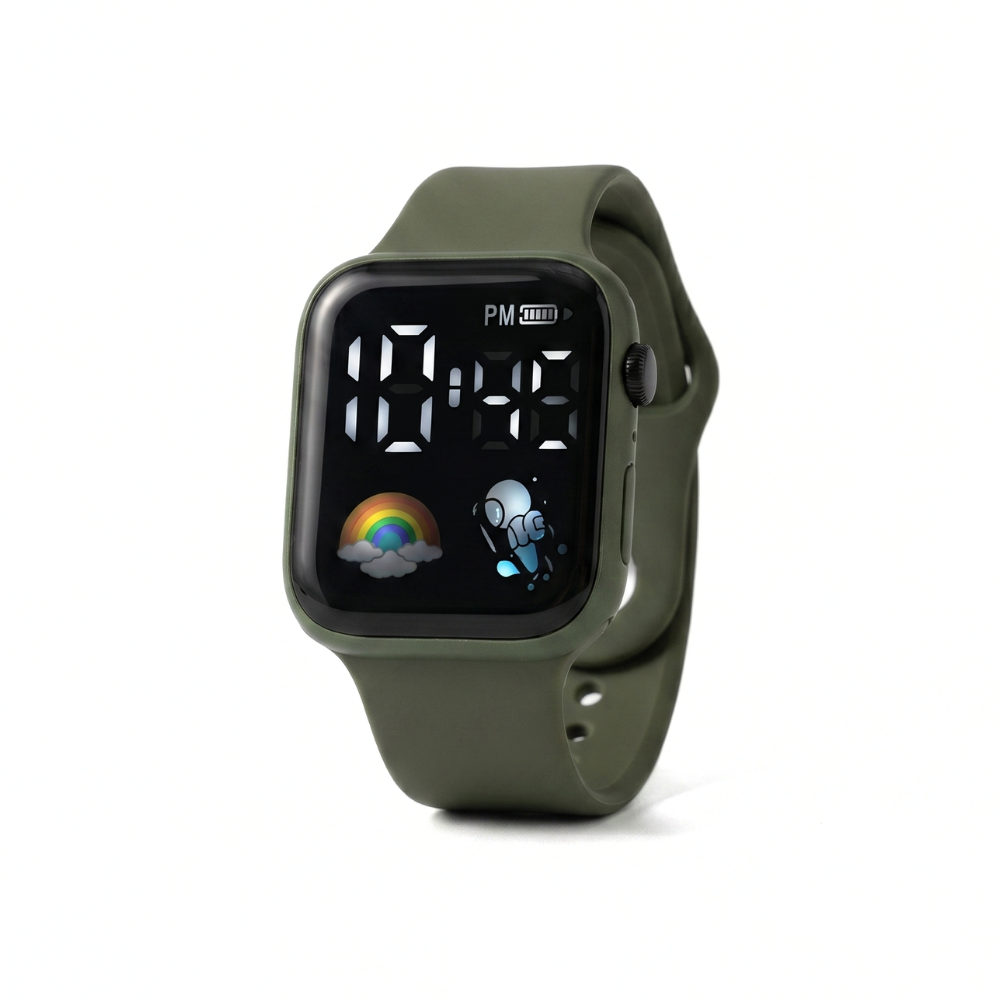 CosmoBeam dark green astronaut LED watch for young explorers