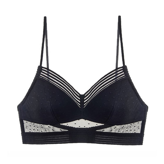 GraceLift low-back wireless lift bra black lace support
