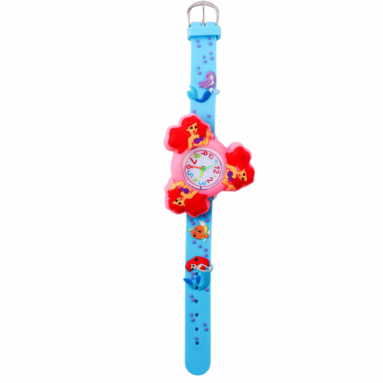 Lightweight mermaid watch with silicone band for play