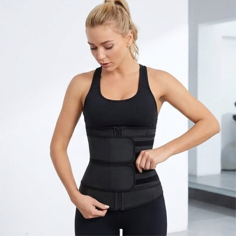 Discreet postpartum band worn under everyday clothing