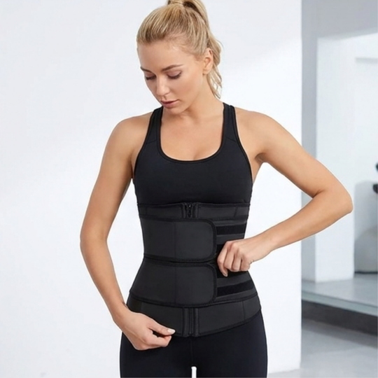 Discreet postpartum band worn under everyday clothing