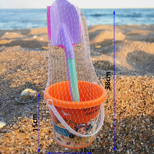 SandJoy beach toy set new tub 3-piece