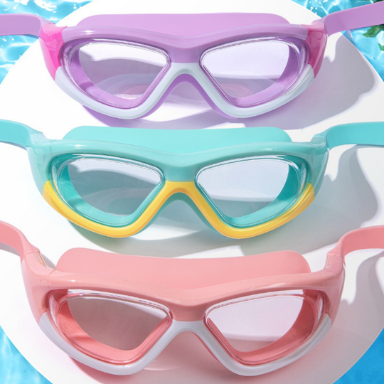 Polycarbonate lens kids swim goggles open water