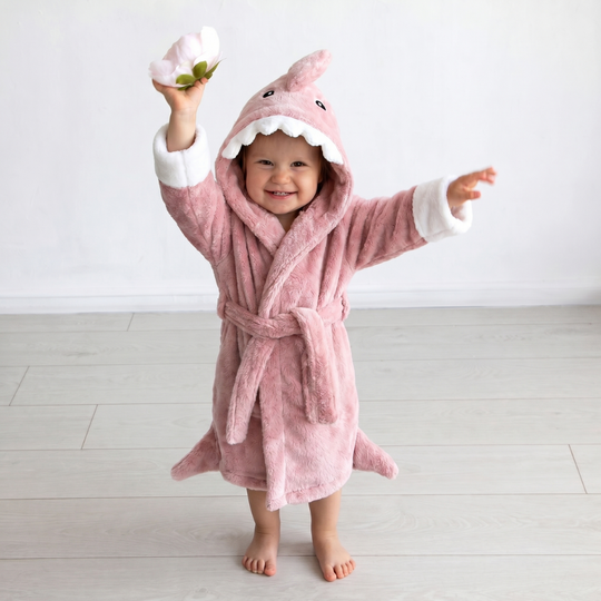 Soft animal-ear hooded bathrobe for after bath