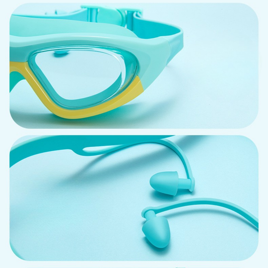 Two-tone kids swim goggles for pool and beach