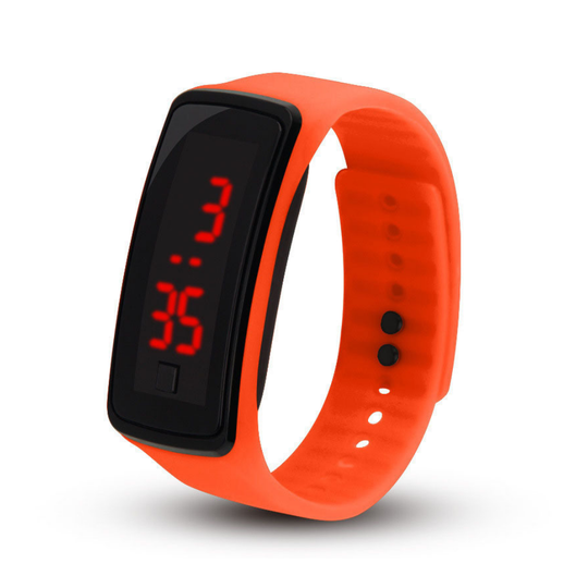 FlexBeam orange LED sports watch lightweight sporty design