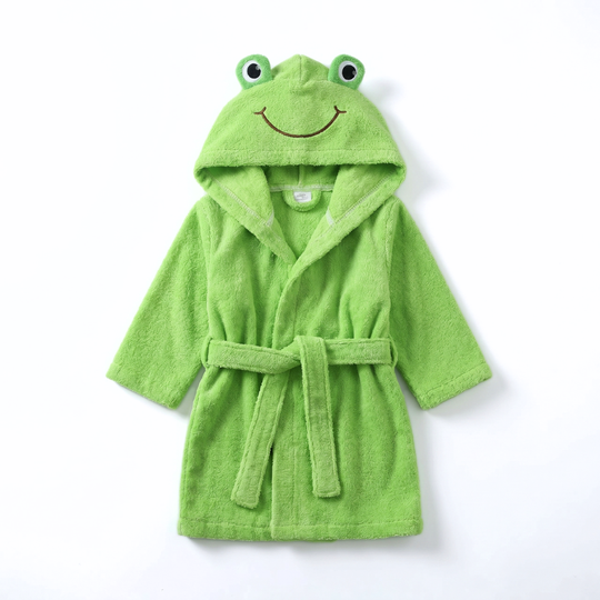 SnugglePeak hooded baby bathrobe frog