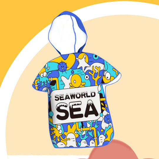 CozyFin kids beach poncho sea world