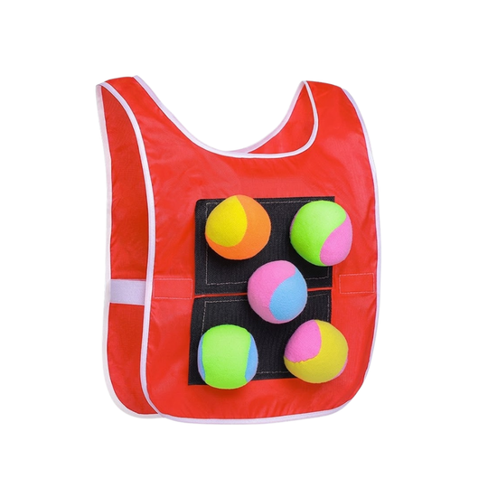 StickStrike sticky ball vest game red five balls
