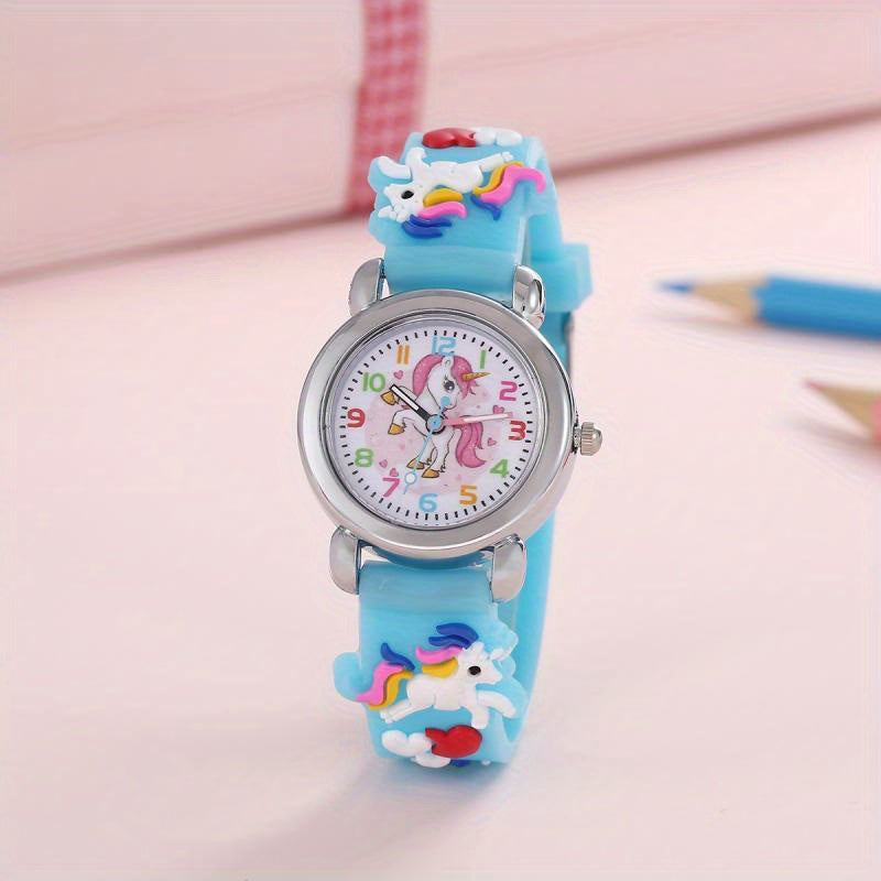 StarMane light blue unicorn kids watch easy to read dial