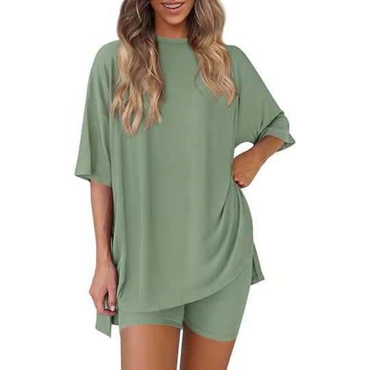 Easy-care machine-washable two-piece summer set