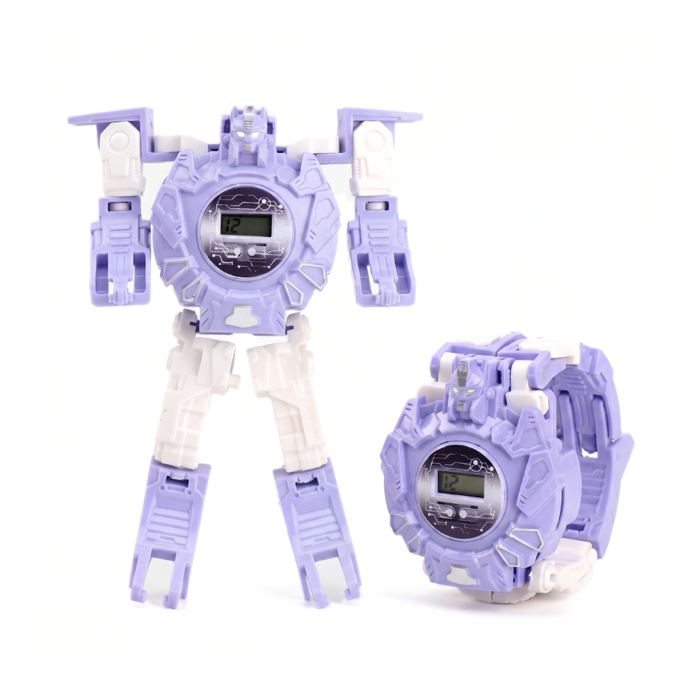 MechMorph transformable robot kids watch purple