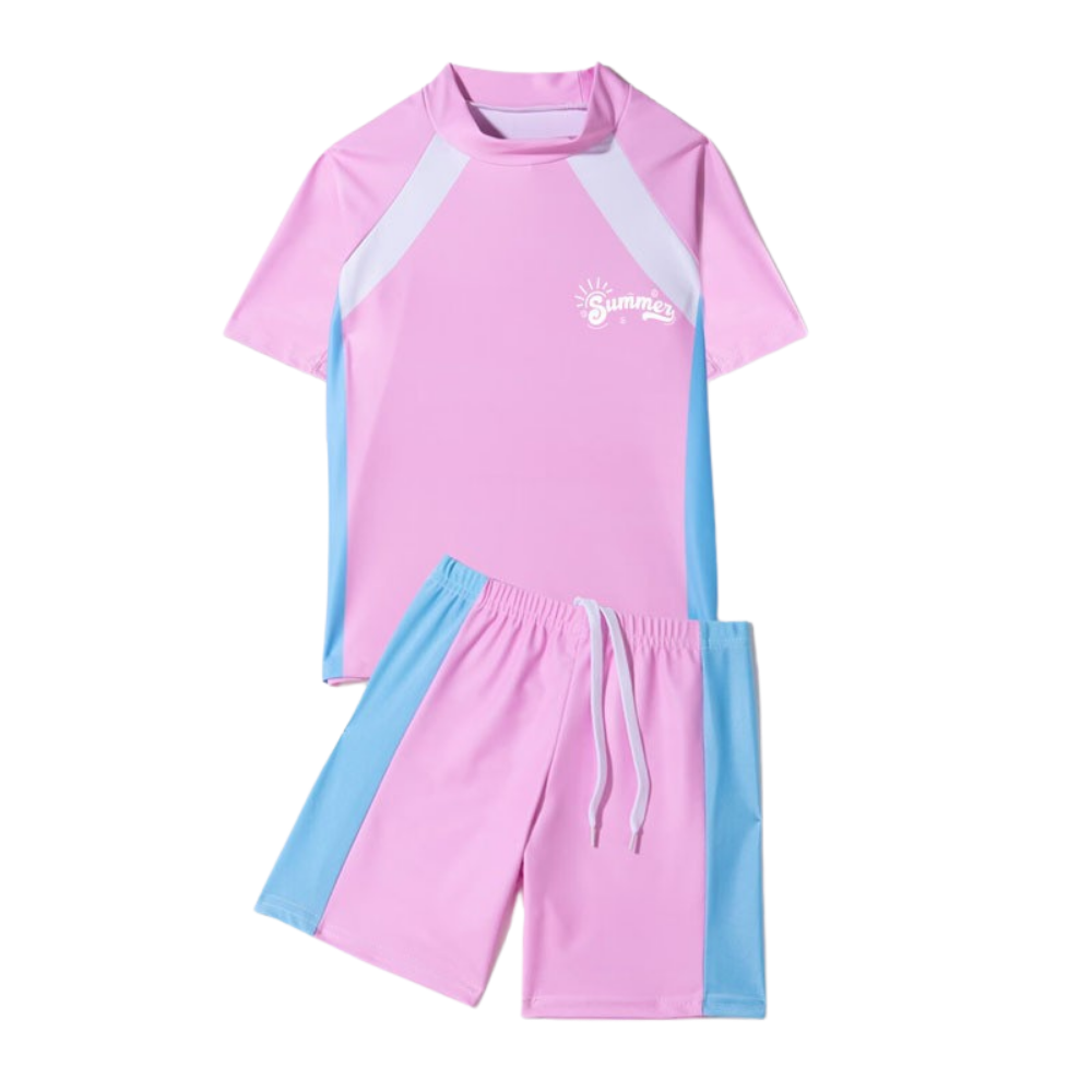 DuoDip kids swim set pink and light blue
