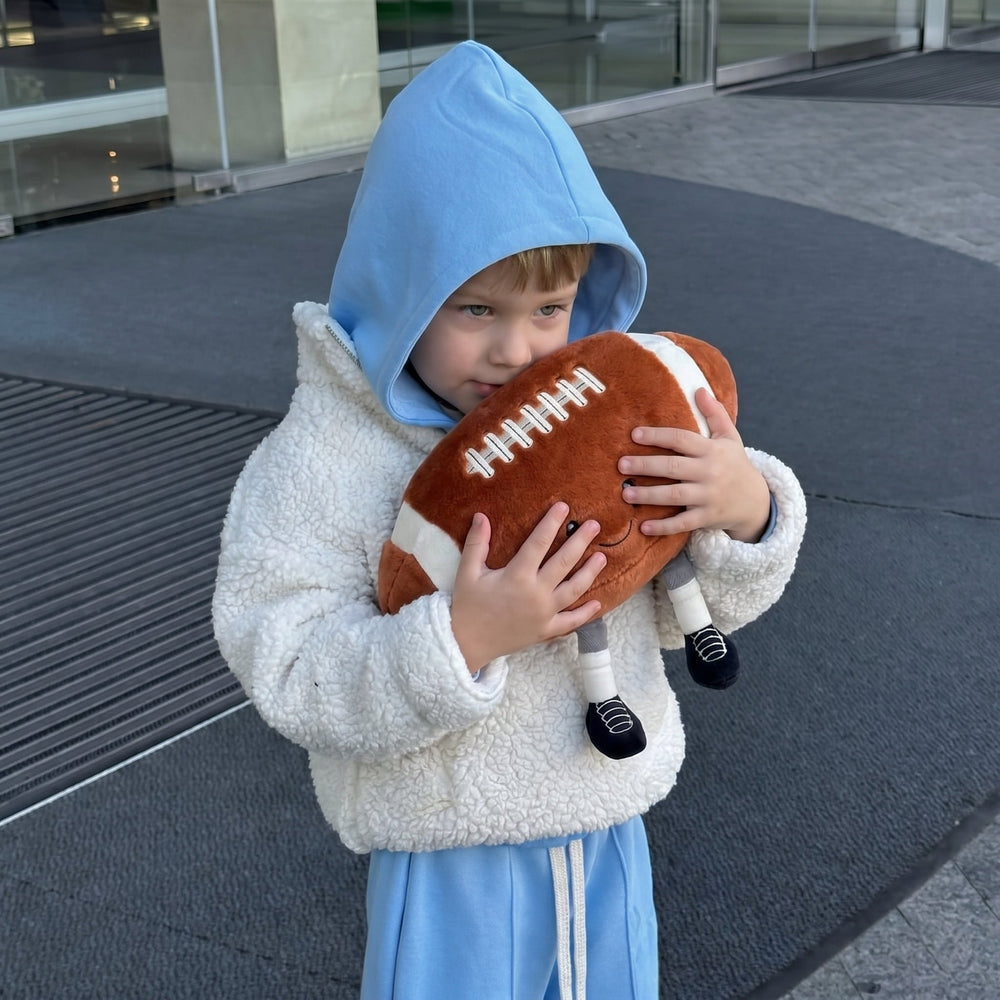 SportyCuddle – Tennis & Rugby Ball Plush Toy