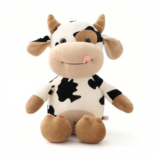 CowCuddle – Cute Cow Plush with Sweater & Mini Bag