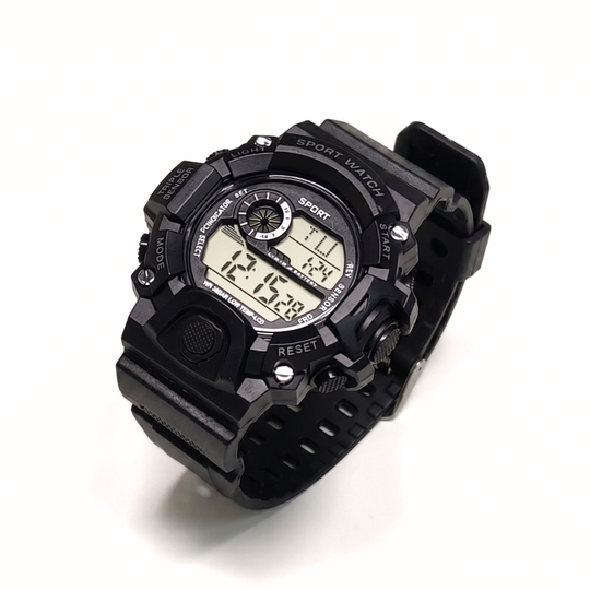 StealthTick digital sports watch with LED backlight black