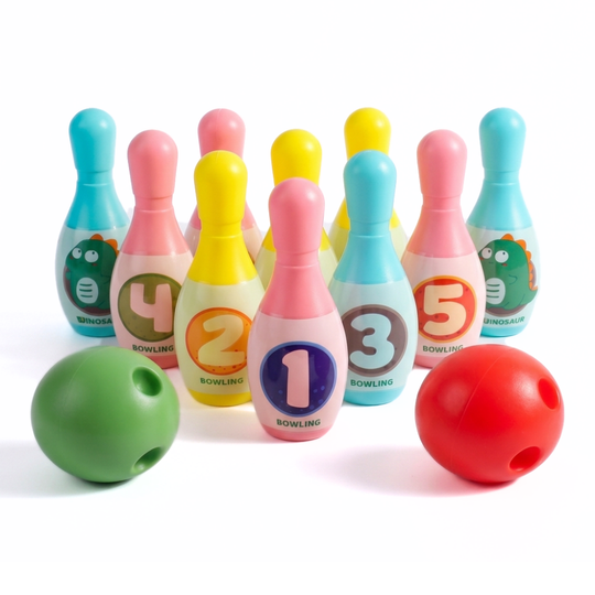 DinoBowl kids dino bowling set with pins and ball