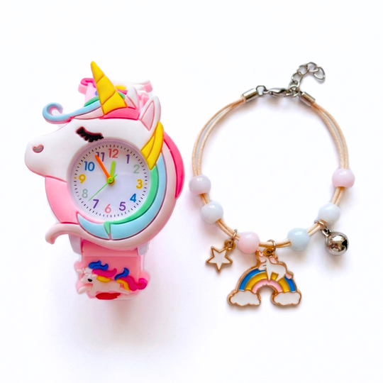 MoonGlimmer unicorn kids watch and bracelet gift set