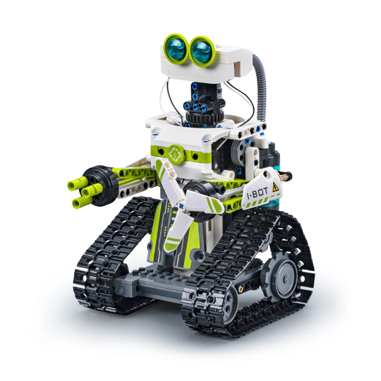 Programmable STEM robot toy with LED-lit eyes