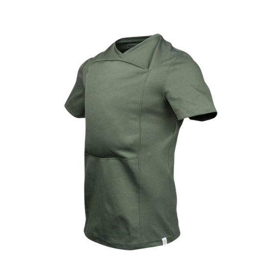 CarryClose babywearing tee green dad fit