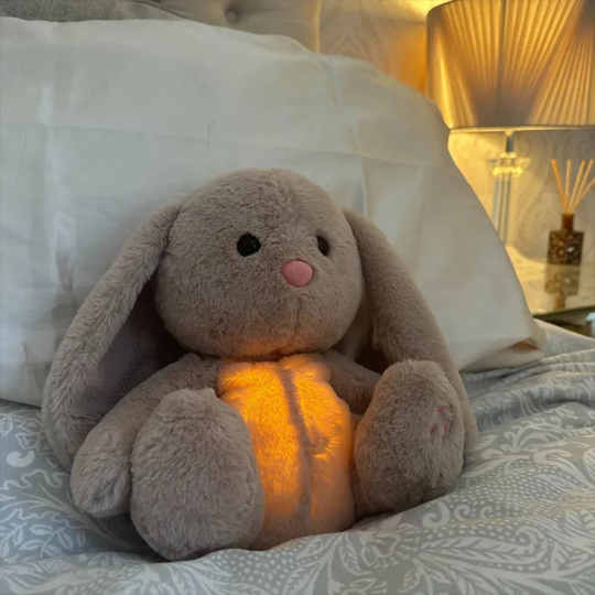 SleepCuddle – Breathing Bunny Plush with Light and Soothing Sounds