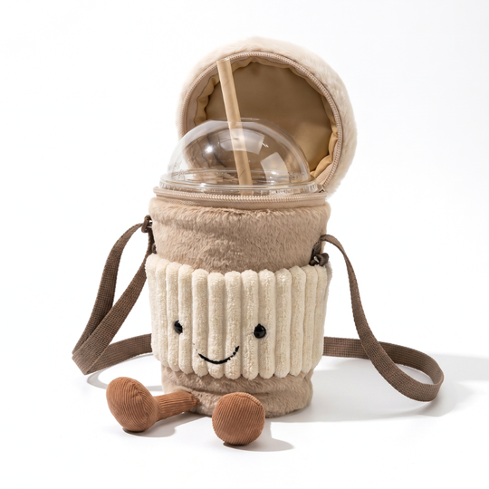 CoffeeCarry – Coffee To-Go Plush Crossbody Bag