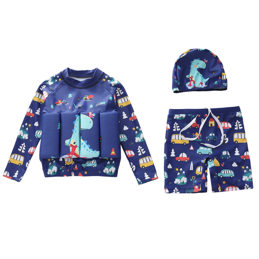 DriftKid kids float swim set shirt shorts cap