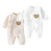 CubWrap wrap-front baby romper with teddy bear detail