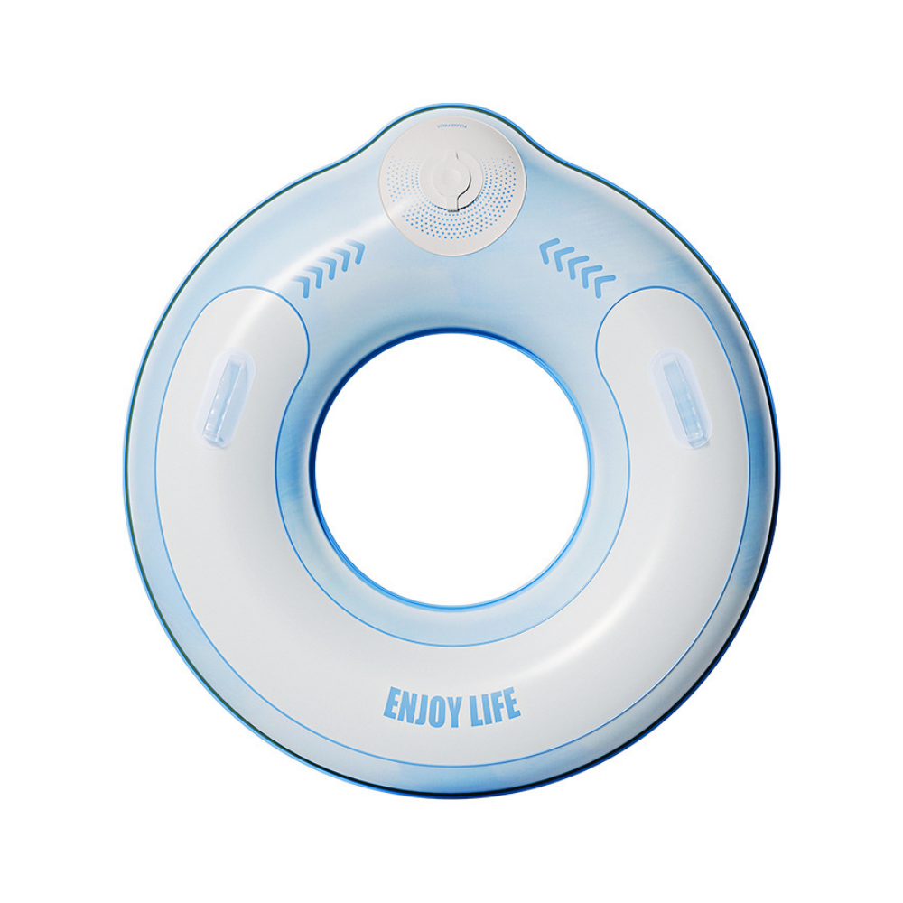 PuffRing swim ring built-in pump light blue