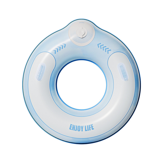 PuffRing swim ring built-in pump light blue