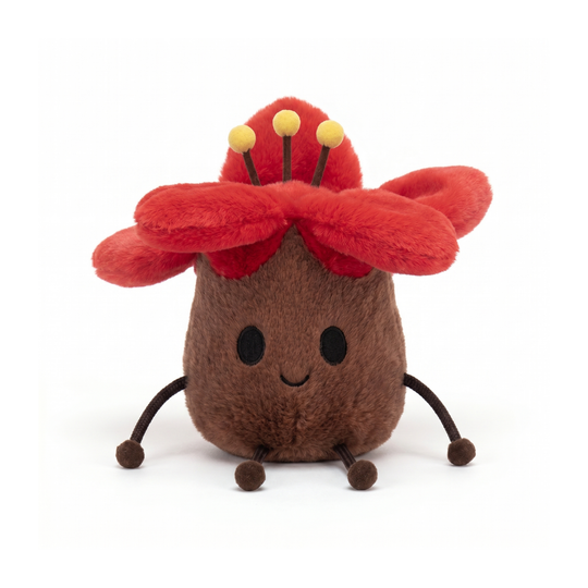 KapokCuddle – Red Flower Plush Keychain