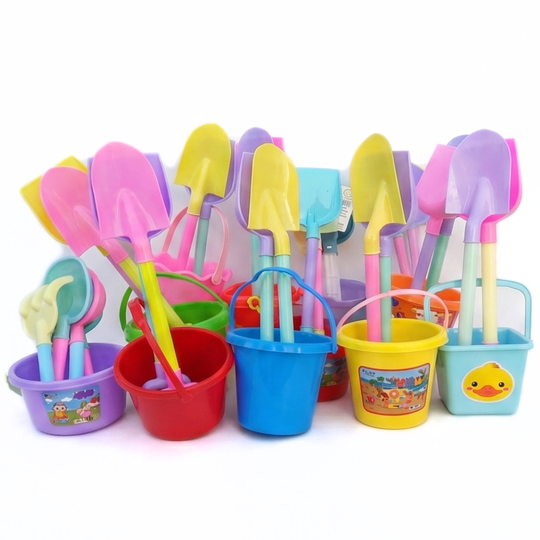 SandJoy beach sand toy set bucket rake spade