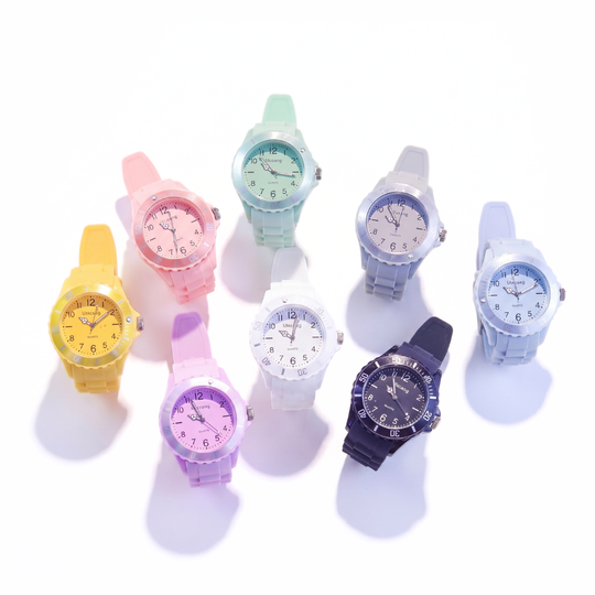 PastelPop pastel quartz watch with silicone jelly strap