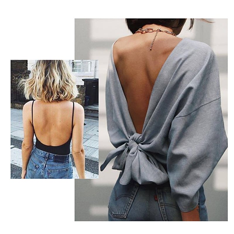 Low-back lift bra with supportive side panels