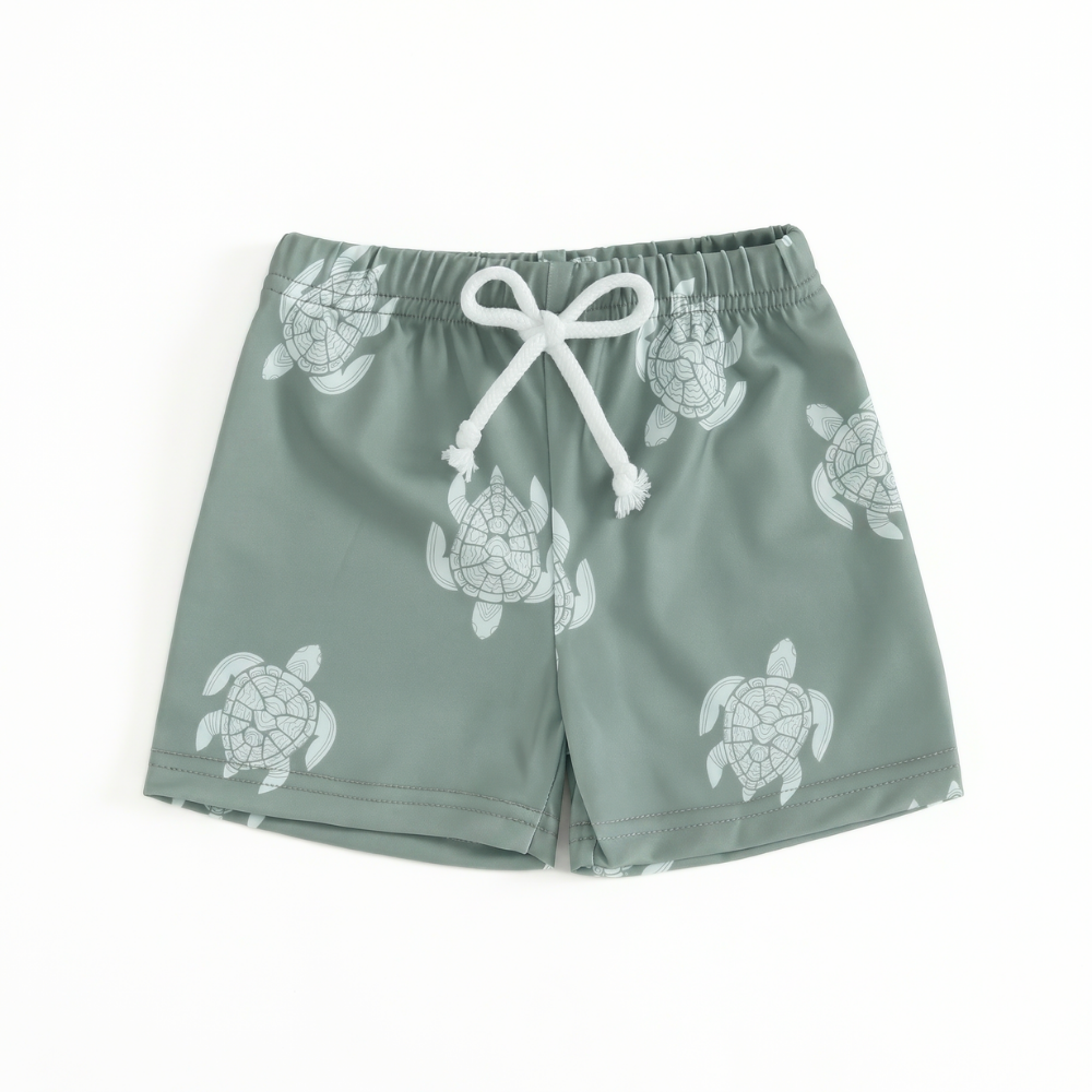 SunPebble kids swim shorts elastic waistband print