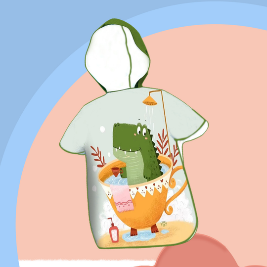 CozyFin kids beach poncho cute dragon