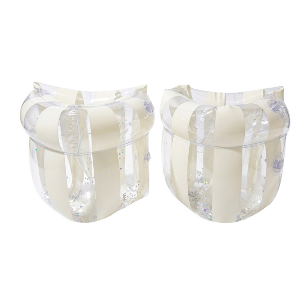 FloatNest swim armbands sequin white stripes