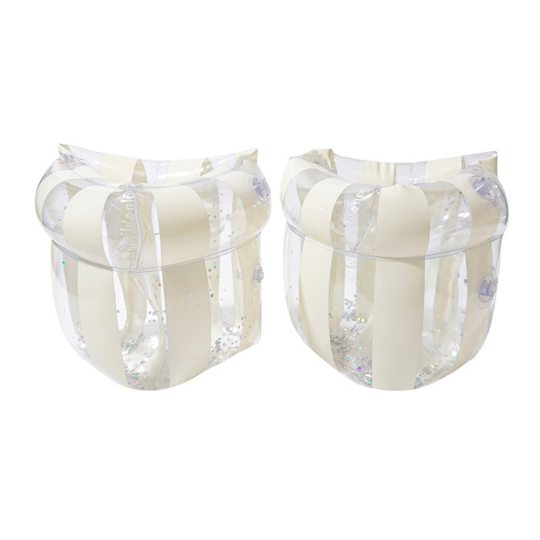FloatNest swim armbands sequin white stripes