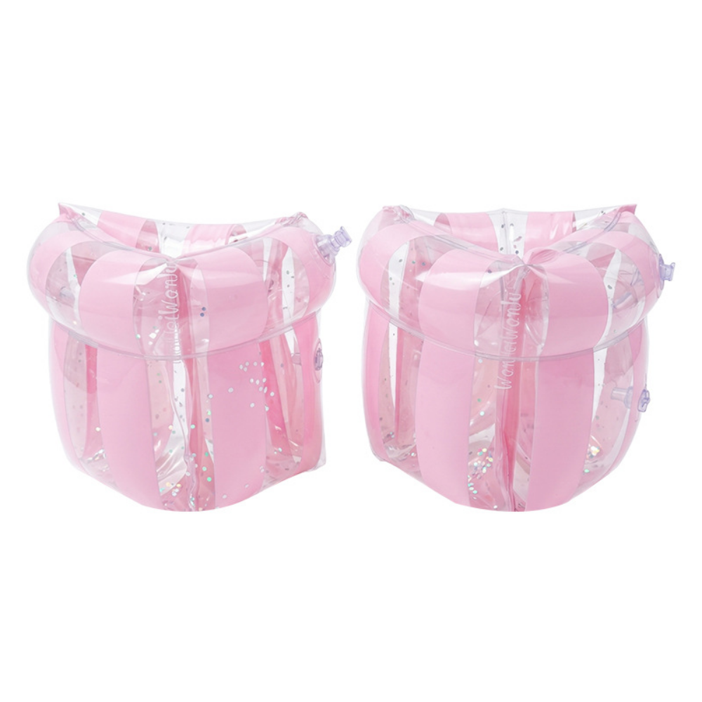FloatNest swim armbands sequin pink stripes