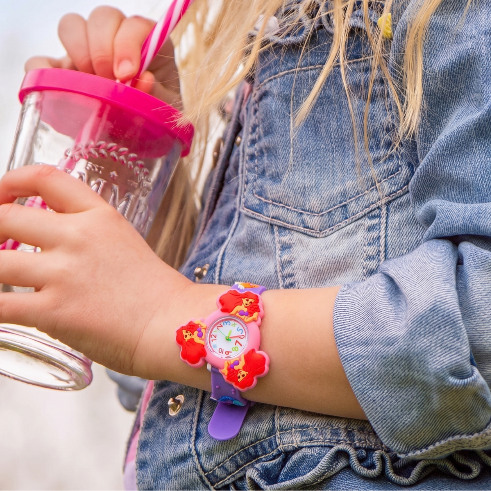 Mermaid kids watch with shimmering ocean details