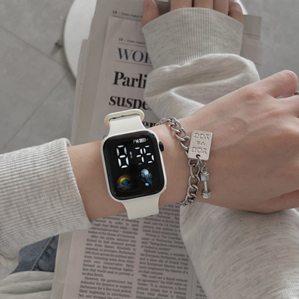 Astronaut LED watch with large easy-to-read digits