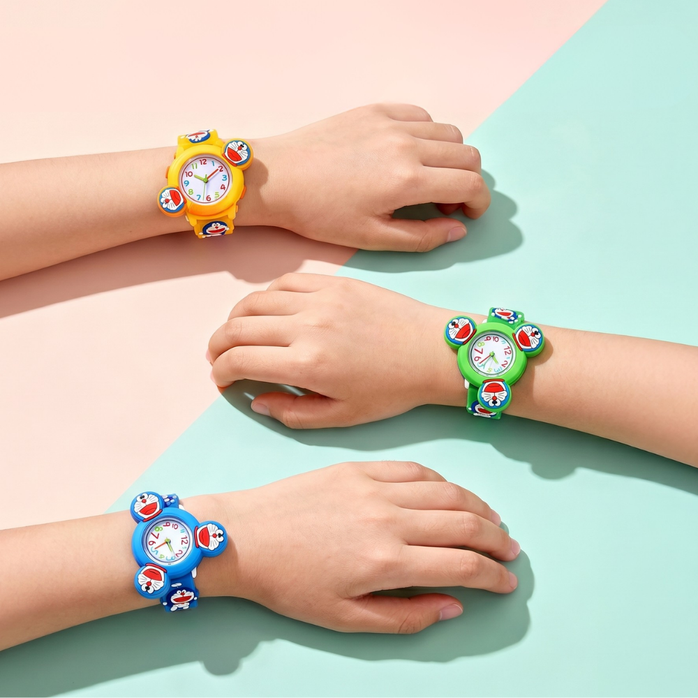 Cartoon spinner watch with adjustable pin-buckle band