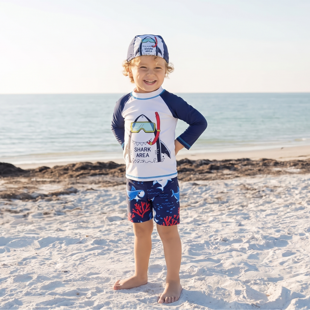 Quick-drying swim set for active young swimmers