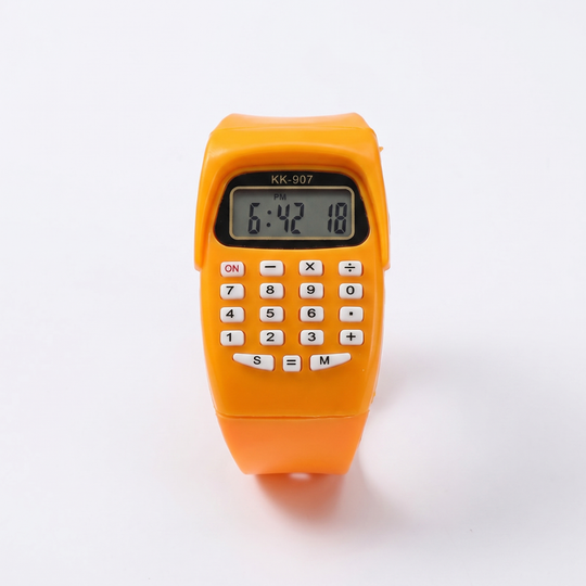 JellyMath kids calculator watch orange jelly silicone