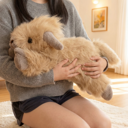 CalmCuddle – Highland Cow Weighted Plush with Heating Pad